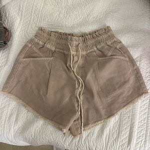 Pilcro High Waist Tan Women Shorts